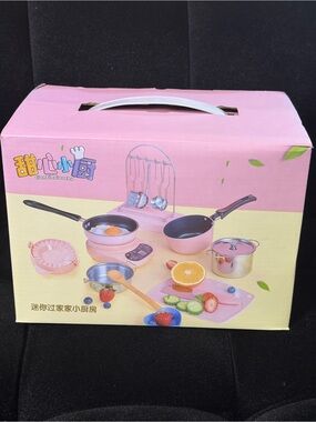 Pink Kids Play Kitchen Cookware Set . Electric Cookware